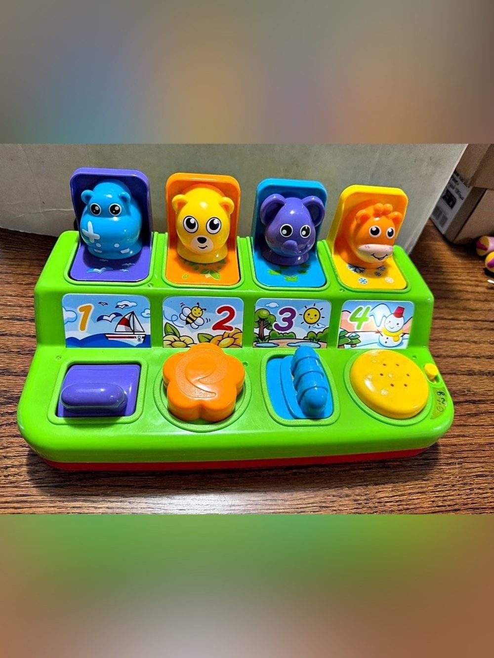 Interactive Animal Learning Toy Green & Blue
